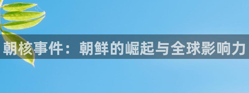 bg大游服装分店有几家：朝核事件：朝鲜的崛起与全球影响力